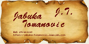 Jabuka Tomanović vizit kartica